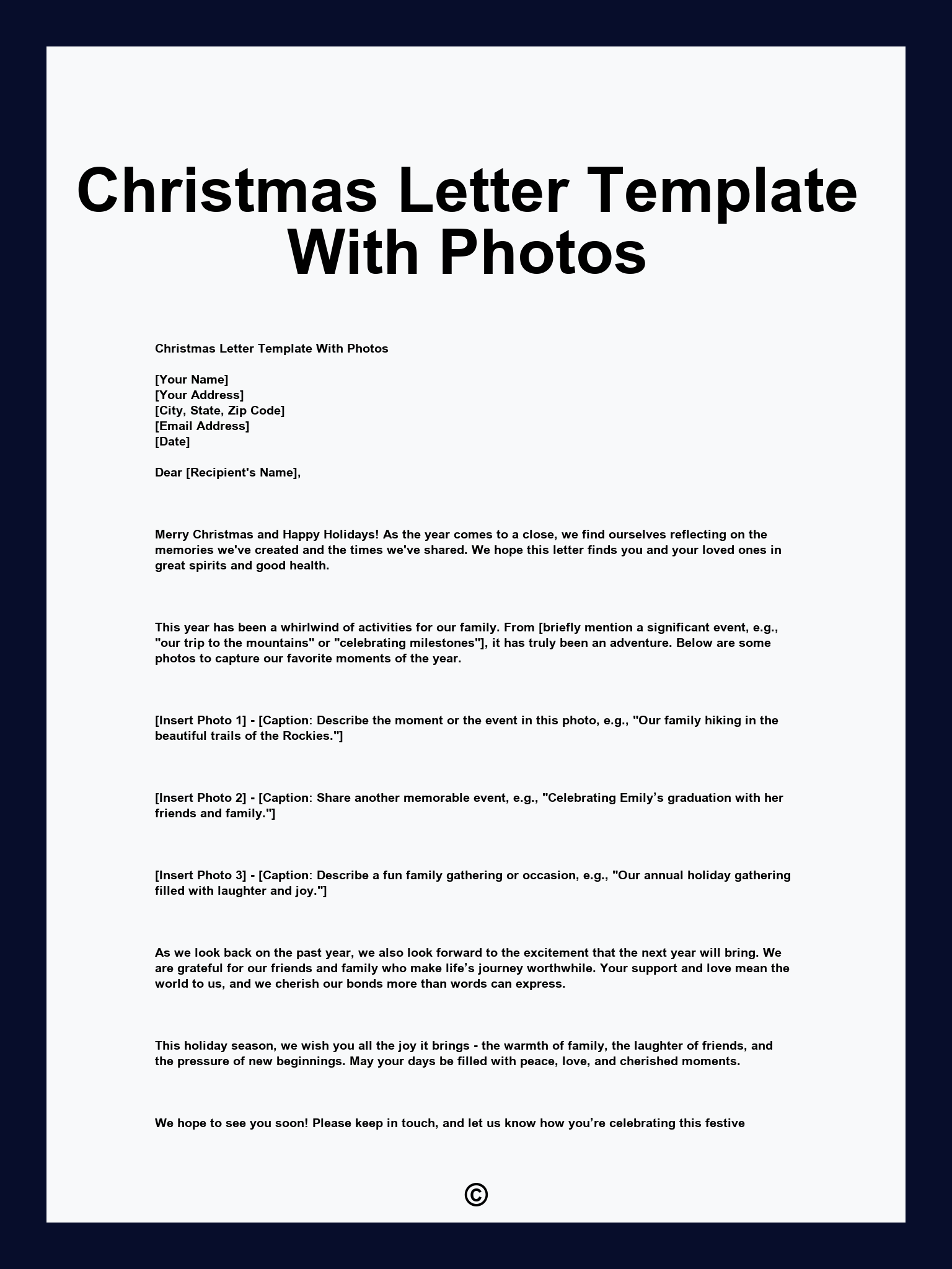 Christmas Letter Template With Photos
