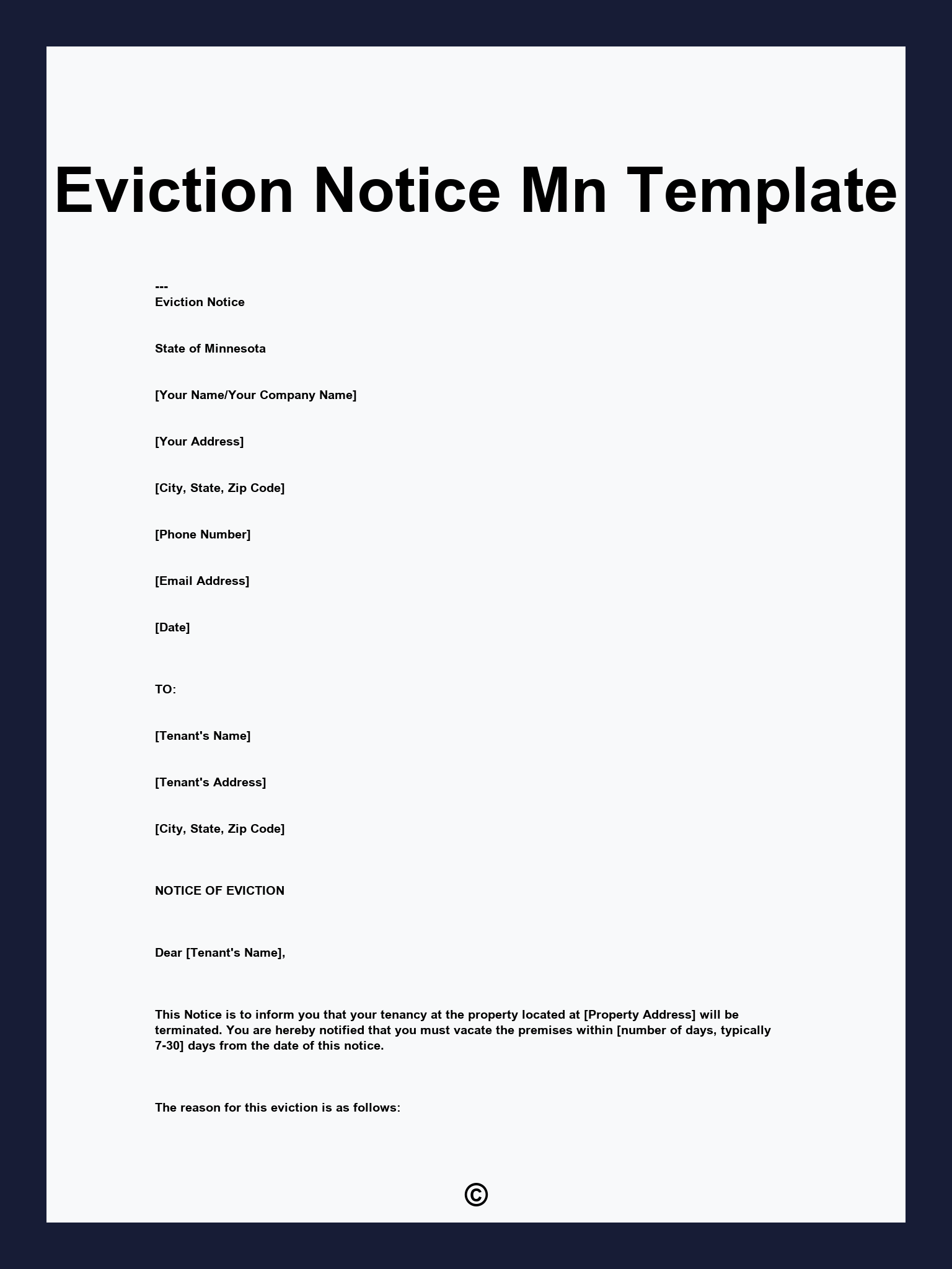 Eviction Notice Mn Template