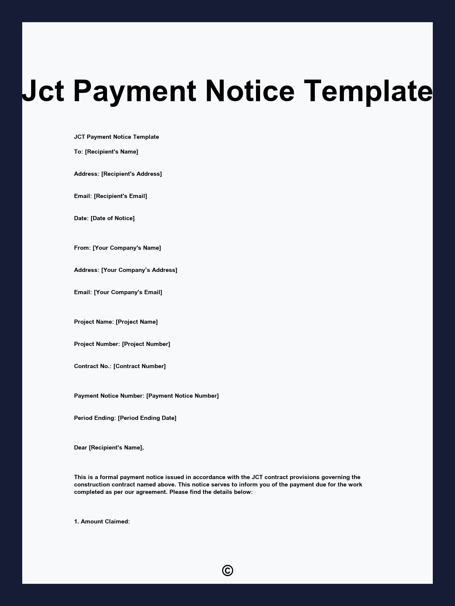Jct Payment Notice Template