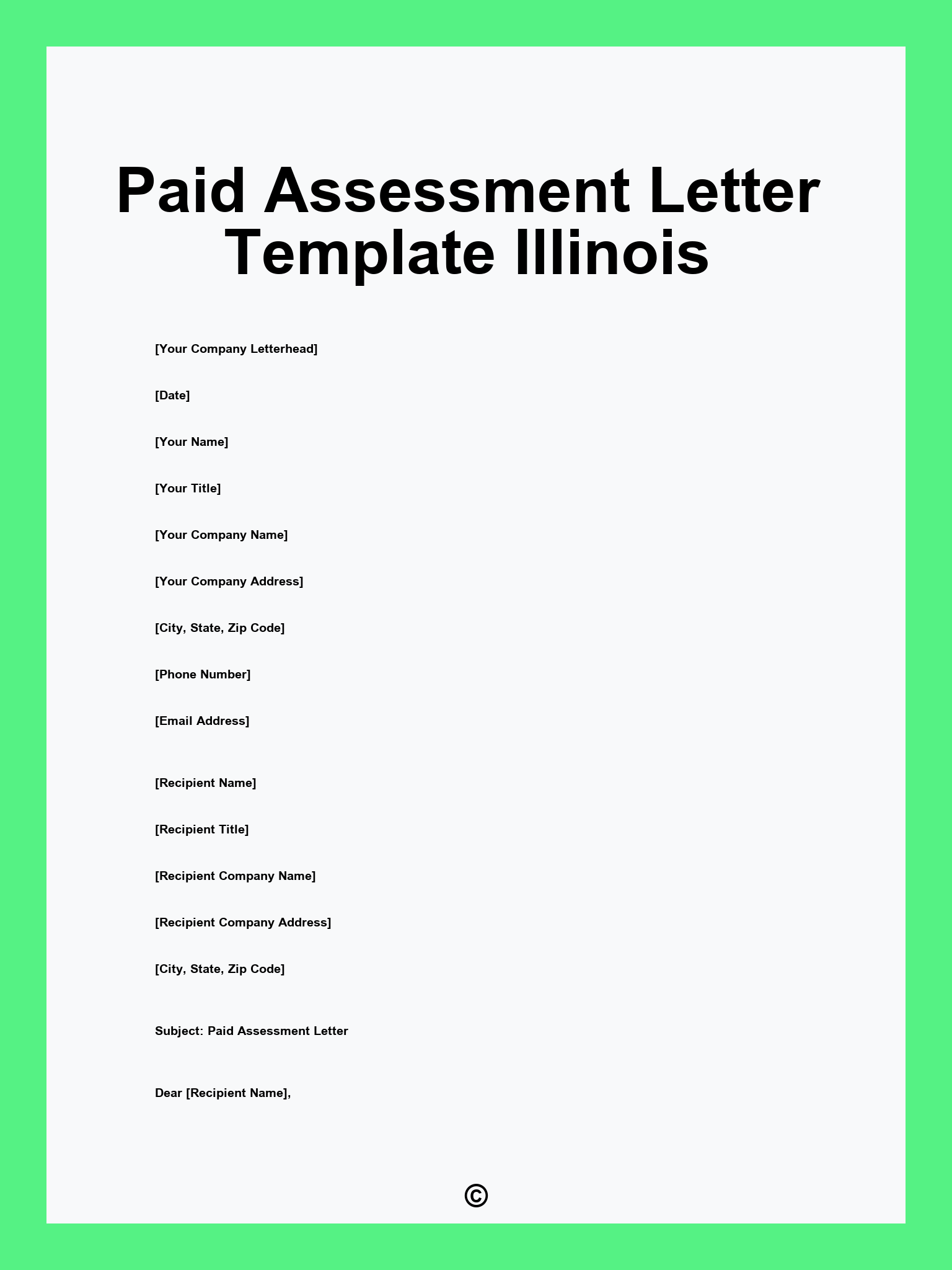 Paid Assessment Letter Template Illinois