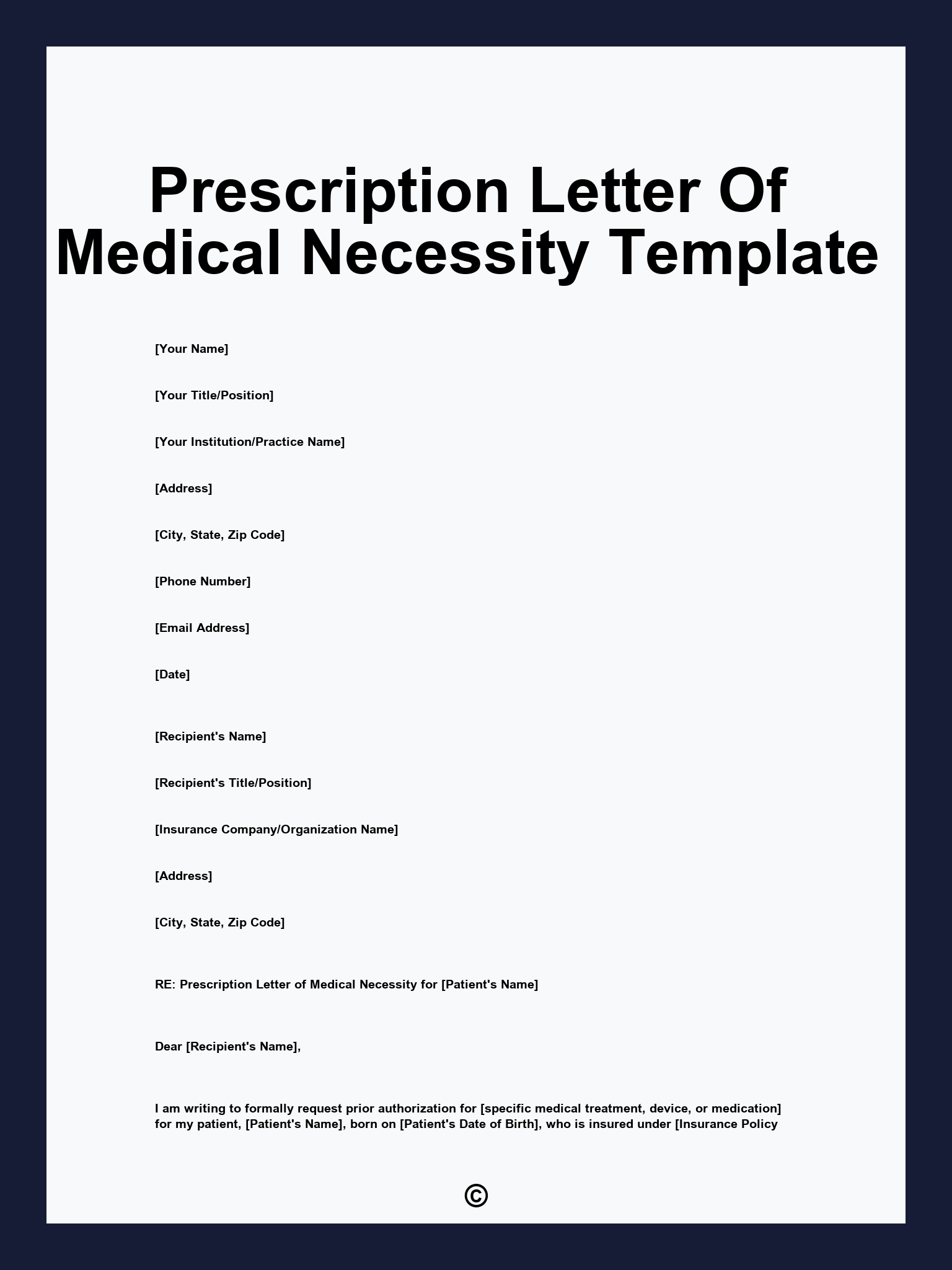 Prescription Letter Of Medical Necessity Template